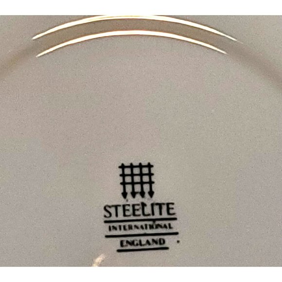 Steelite Bread and Butter Salad Plate England Cream Burgundy Green Trim Dh744 - Picture 4 of 4